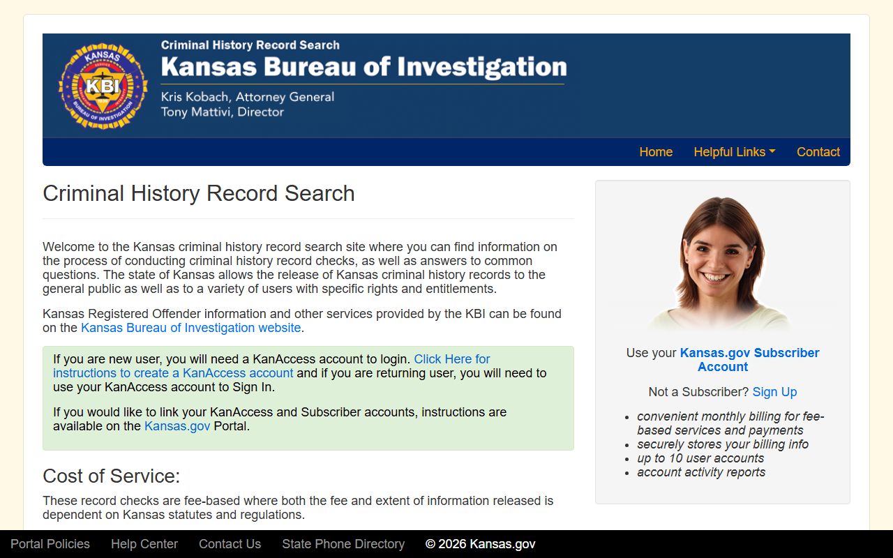 Haskell County court records after arrest KBI criminal history record search page